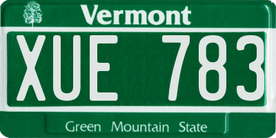 VT license plate XUE783