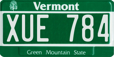 VT license plate XUE784