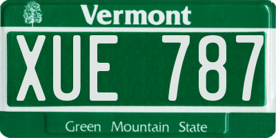 VT license plate XUE787