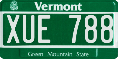 VT license plate XUE788