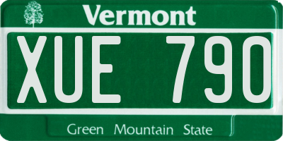 VT license plate XUE790
