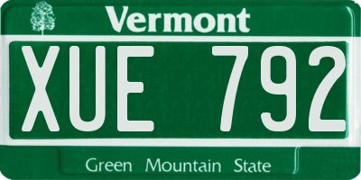 VT license plate XUE792