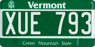 VT license plate XUE793