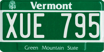 VT license plate XUE795