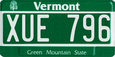 VT license plate XUE796