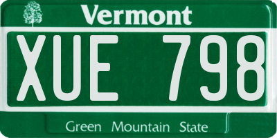 VT license plate XUE798