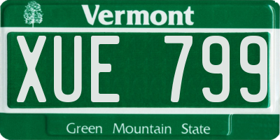 VT license plate XUE799
