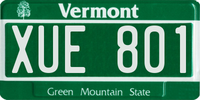 VT license plate XUE801