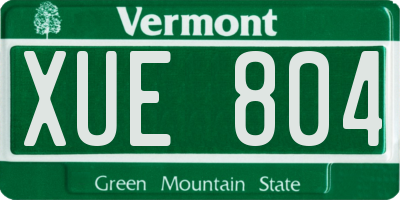 VT license plate XUE804