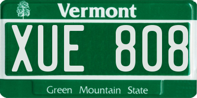 VT license plate XUE808