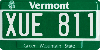 VT license plate XUE811