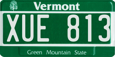 VT license plate XUE813