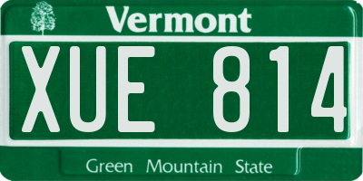 VT license plate XUE814