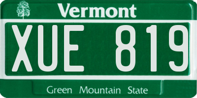 VT license plate XUE819