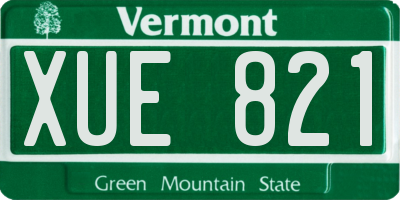VT license plate XUE821