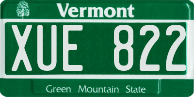 VT license plate XUE822