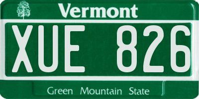 VT license plate XUE826