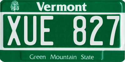VT license plate XUE827