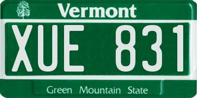 VT license plate XUE831