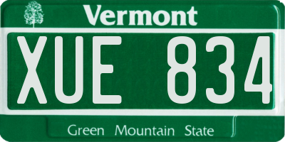 VT license plate XUE834