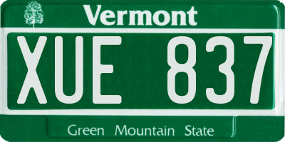 VT license plate XUE837