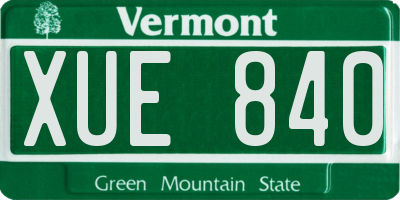 VT license plate XUE840