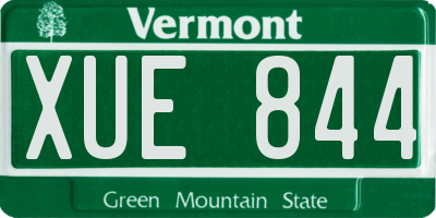 VT license plate XUE844