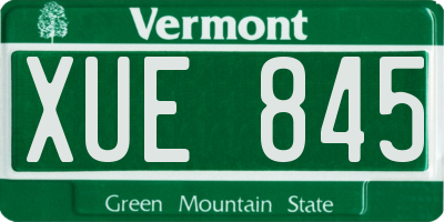 VT license plate XUE845