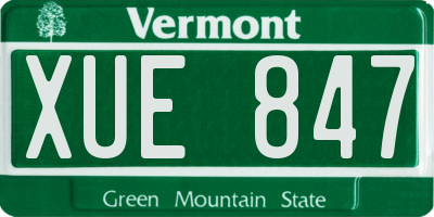 VT license plate XUE847