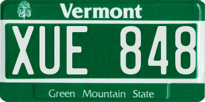 VT license plate XUE848