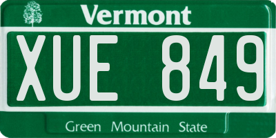 VT license plate XUE849