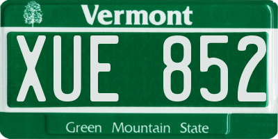VT license plate XUE852