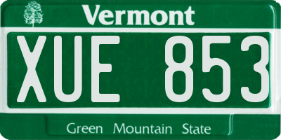 VT license plate XUE853