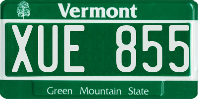 VT license plate XUE855