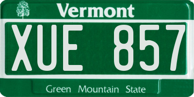 VT license plate XUE857