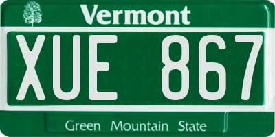 VT license plate XUE867