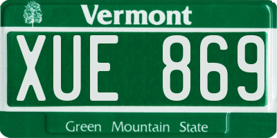 VT license plate XUE869