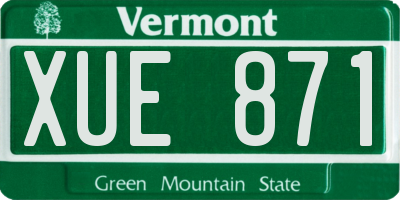VT license plate XUE871