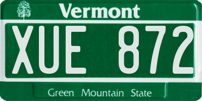 VT license plate XUE872