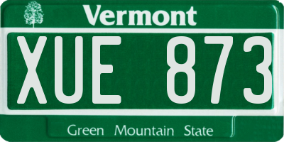 VT license plate XUE873