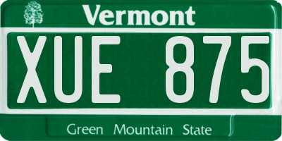 VT license plate XUE875