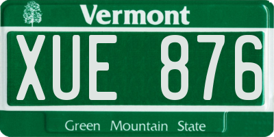 VT license plate XUE876