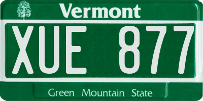 VT license plate XUE877