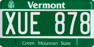 VT license plate XUE878