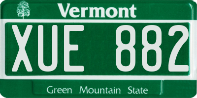 VT license plate XUE882