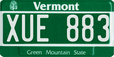 VT license plate XUE883