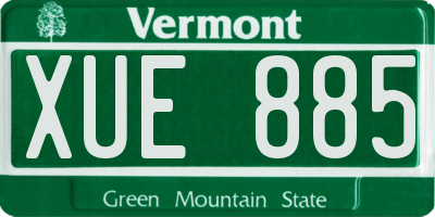 VT license plate XUE885