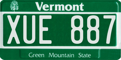 VT license plate XUE887