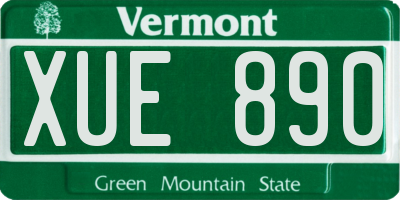 VT license plate XUE890