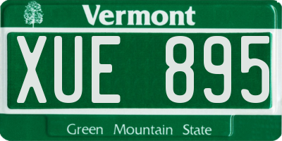 VT license plate XUE895